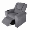 Keezi Kids Recliner Chair Grey Linen Soft Sofa Lounge Couch Children Armchair