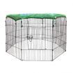 Dog Playpen Fence Pet Enclosure Cat Doggy Puppy Exercise Cage Green Fabric Cover 63x107CM/ Panel 42" 8 Panels