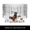 Dog Playpen Fence Pet Enclosure Cat Doggy Puppy Exercise Cage Green Fabric Cover 63x107CM/ Panel 42" 8 Panels