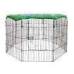 Cat Enclosure Dog Pet Playpen Fence Rabbit Cage Ferret Fencing Puppy Pen Duck Exercise Outdoor Indoor Foldable Portable Green Fabric Cover 8 Panels 63x91cm 36 Inch