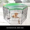 Cat Enclosure Dog Pet Playpen Fence Rabbit Cage Ferret Fencing Puppy Pen Duck Exercise Outdoor Indoor Foldable Portable Green Fabric Cover 8 Panels 63x91cm 36 Inch