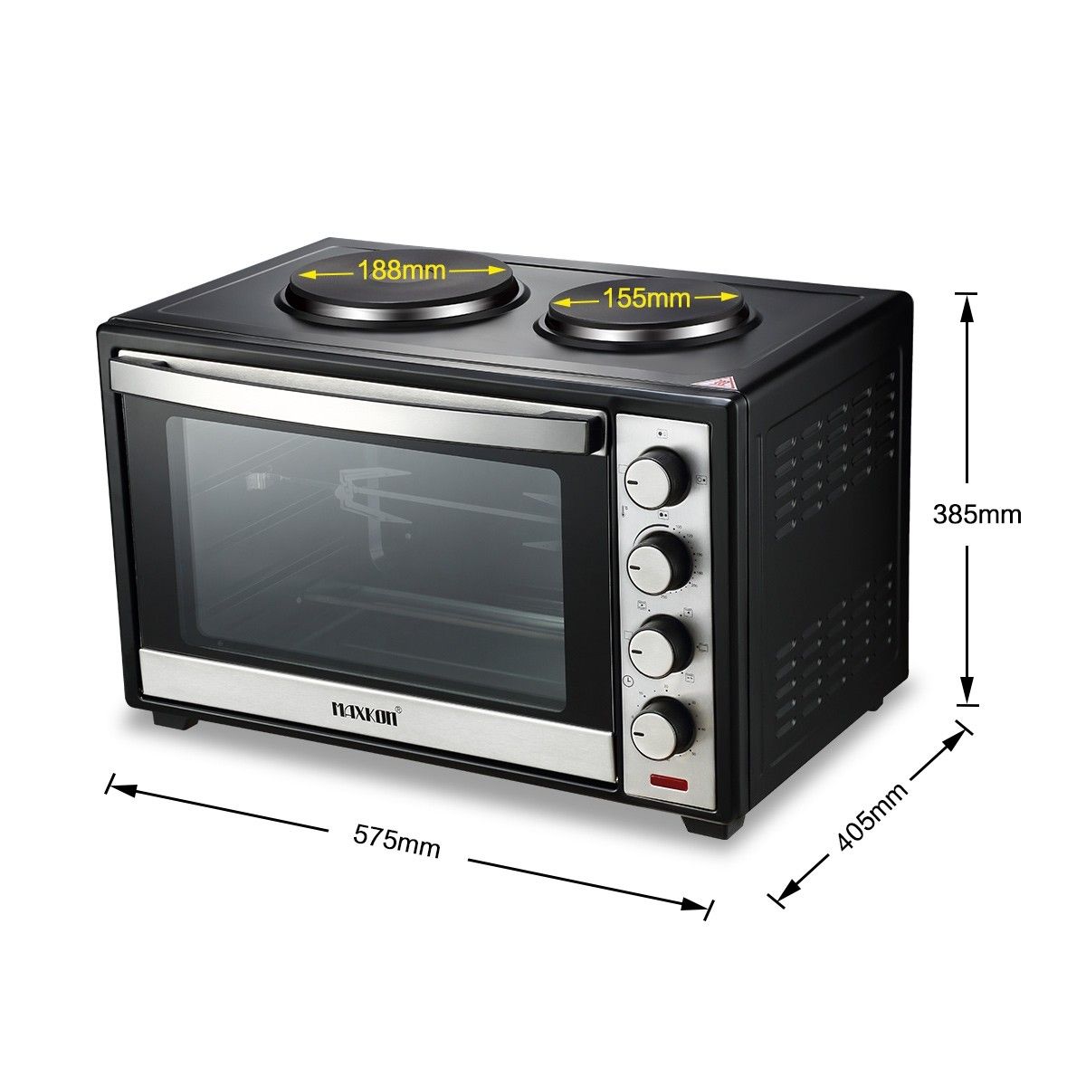 Maxkon 48L Portable Oven Electric Convection Toaster 2 Layers with