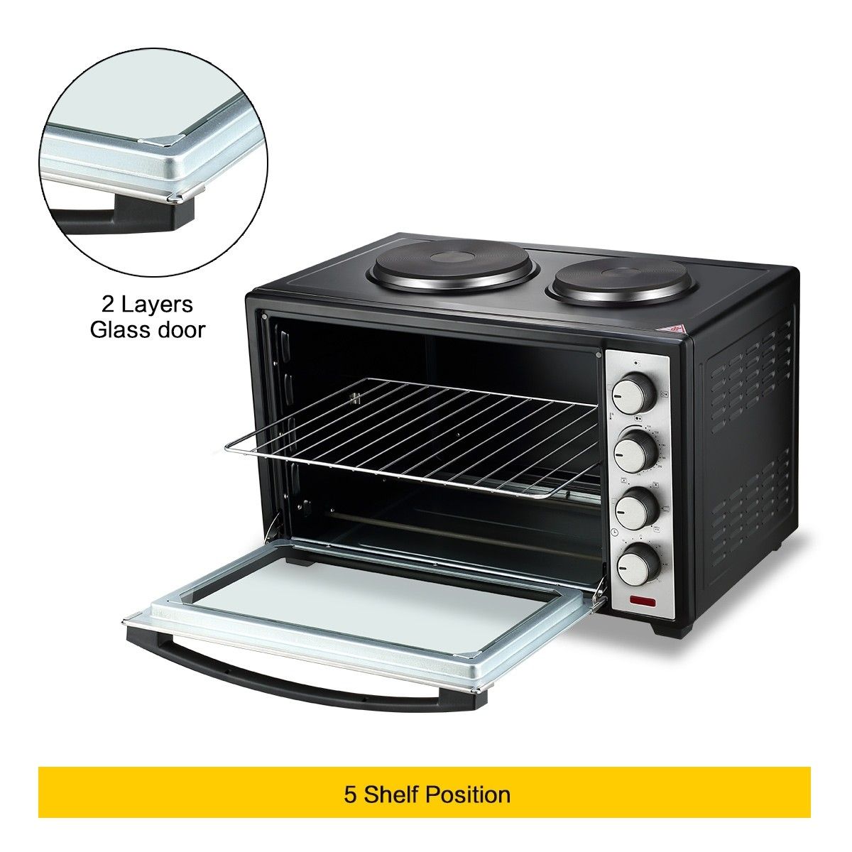 Maxkon 48L Portable Oven Electric Convection Toaster 2 Layers with
