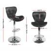 Artiss 2x Bar Stools Gas Lift Leather Seat Black