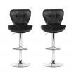 Artiss 2x Bar Stools Gas Lift Leather Seat Black