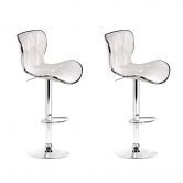 Artiss 2x Bar Stools Gas Lift Leather Seat White