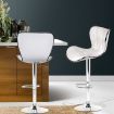 Artiss 2x Bar Stools Gas Lift Leather Seat White