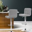 Artiss 2x Bar Stools Fabric Gas Lift Grey