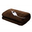 Coral Fleece Electric Throw Blanket - Chocolate