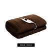 Coral Fleece Electric Throw Blanket - Chocolate