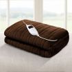 Coral Fleece Electric Throw Blanket - Chocolate