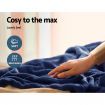 Coral Fleece Electric Throw Blanket - Navy