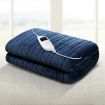 Coral Fleece Electric Throw Blanket - Navy