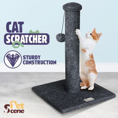Cat Scratching Post Climbing Tree Tower Kitten Scratcher Pole Interactive Ball Toy Modern Pet Furniture 43cm Tall