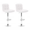 Artiss 2x Bar Stools Leather Gas Lift White