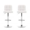 Artiss 2x Bar Stools Leather Gas Lift White