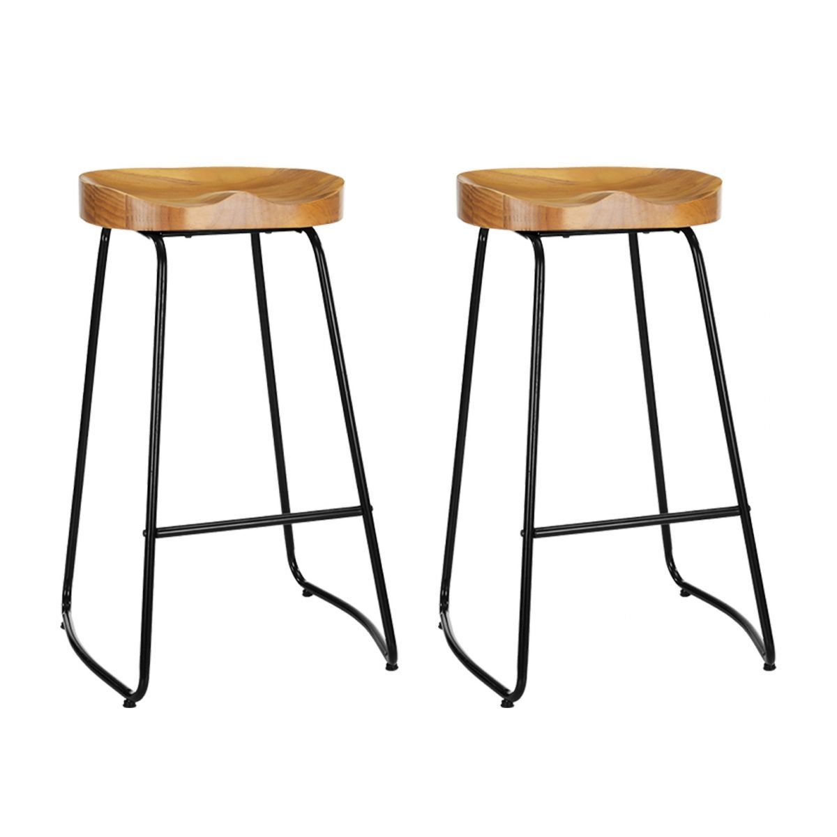 Artiss 2x Bar Stools Tractor Seat 75cm Wooden