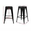 Set of 2 Steel Kitchen Bar Stools 76cm - Black