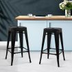 Set of 2 Steel Kitchen Bar Stools 76cm - Black