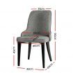 Artiss Dining Chairs Set of 2 Linen Fabric Grey