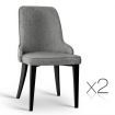 Artiss Dining Chairs Set of 2 Linen Fabric Grey