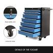 SHOGUN Tool Chest 7-Drawer Storage Cabinets Trolley with A Side Handle - Blue and Black