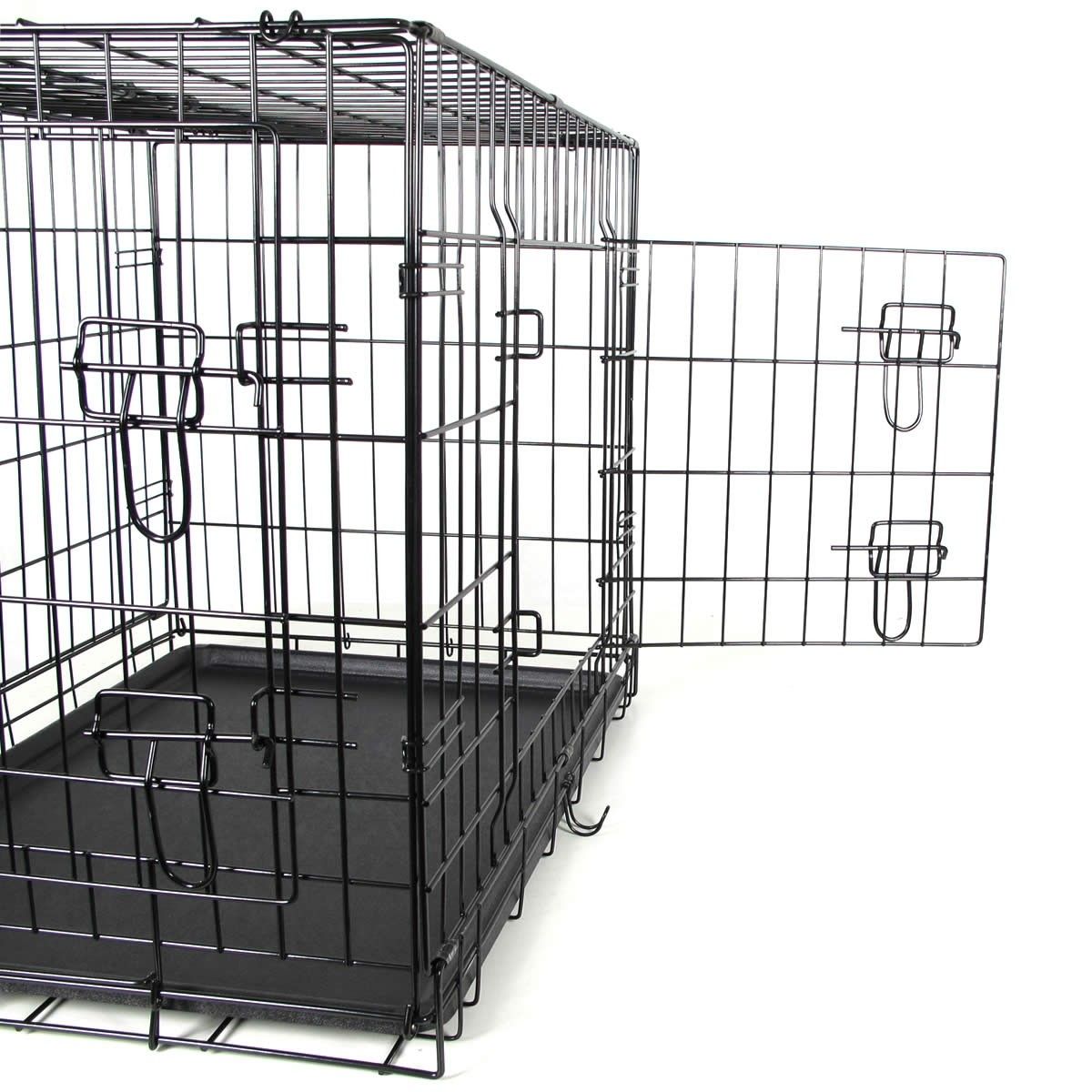 Collapsible Dog Crate Pet Cage Medium 91 x 60 x 66cm Crazy Sales