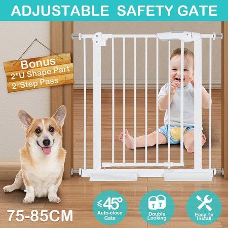 Child Pet Safety Gates Adjustable Baby Gate with 77CM Height 75~85CM ...