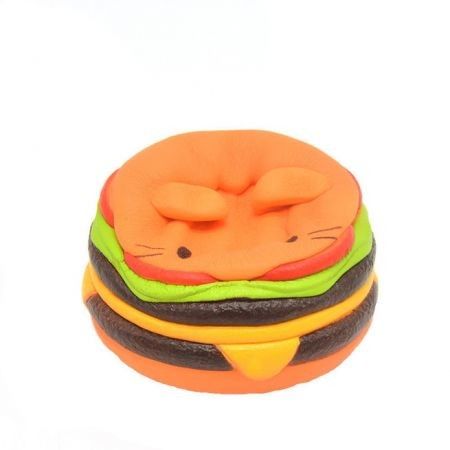 Squishy Hamburger Cat Slow Rising Cartoon Soft Bread Scented Kids 