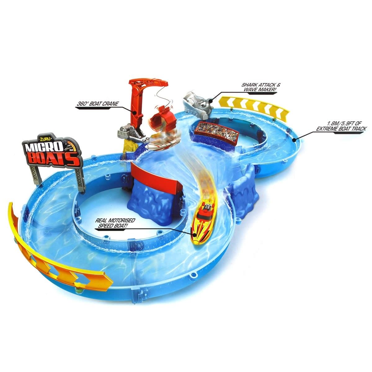 Zuru Micro Boats Shark Attack Challenge Race Track Playset