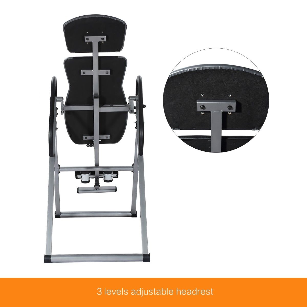 Genki Adjustable Inversion Table Gravity Back Inverter with Headrest ...