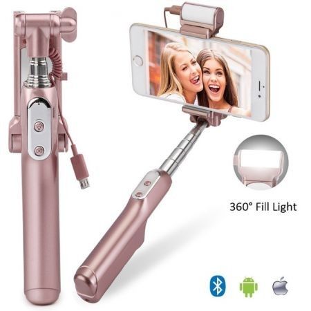Protable Cell Phones 3 in 1 Bluetooth With 360 Degrees Mirror Selfie Stick