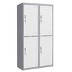 4 Doors Steel Storage School Gym Office Locker Cabinet w/Hanger - Dark, Grey White