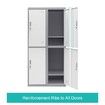 4 Doors Steel Storage School Gym Office Locker Cabinet w/Hanger - Dark, Grey White