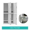 4 Doors Steel Storage School Office Gym Locker Cabinet w/Hanger - Grey White