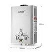 MAXKON 520L/Hr Portable Outdoor Gas LPG Instant Shower Water Heater - Silver