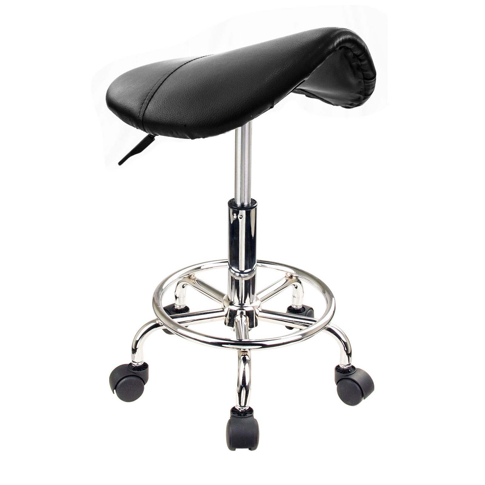 Swivel Salon Barber Stool Chair Saddle Type BLACK