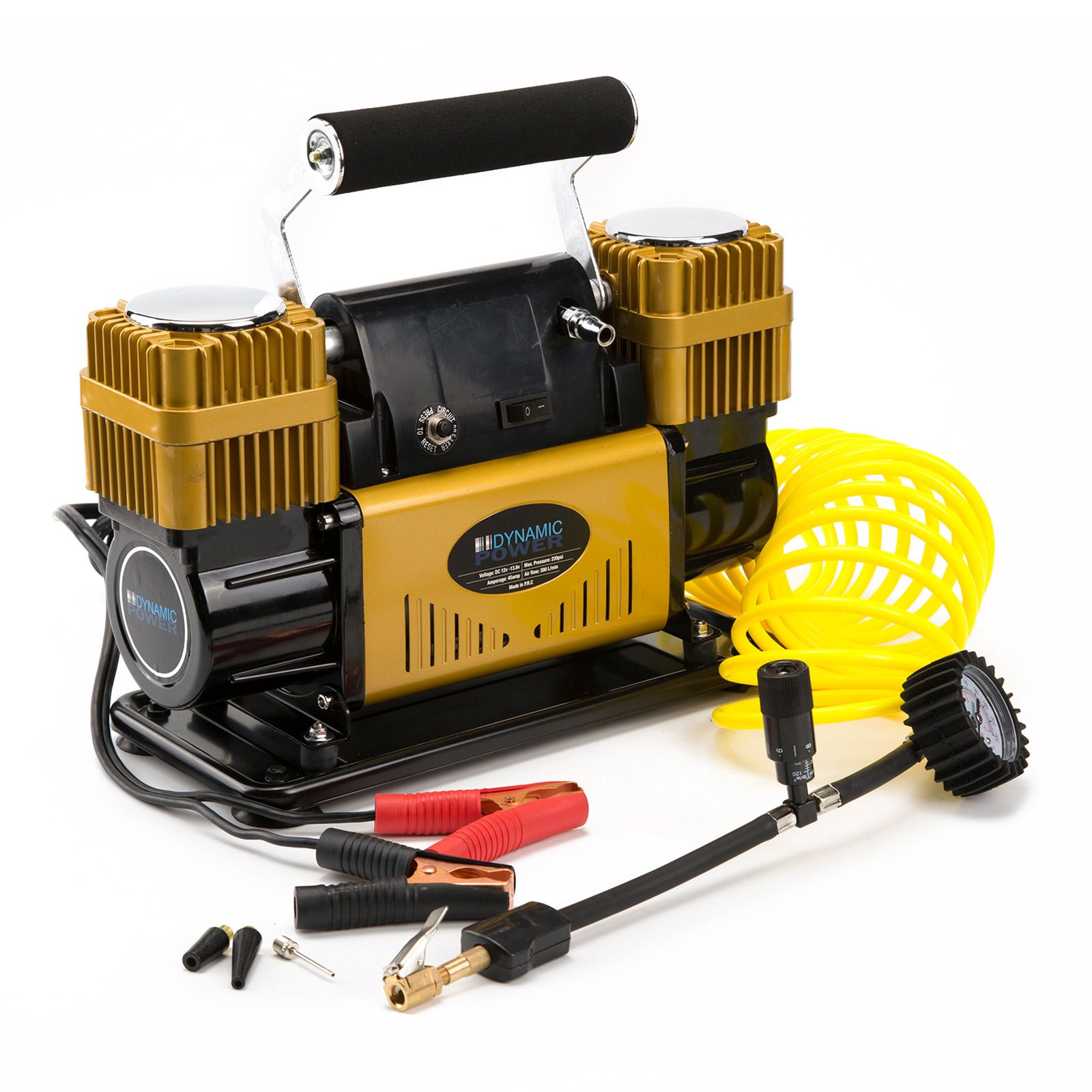 Portable Car Tyre Air Compressor Inflator 300L/MIN 12V GOLD