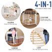 Pet Safety Gate Fence Dog Playpen Kids Enclosure Puppy Barrier Baby Activity Centre Play Yard Double Locking System Metal White 4 In 1