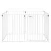 Pet Safety Gate Fence Dog Playpen Kids Enclosure Puppy Barrier Baby Activity Centre Play Yard Double Locking System Metal White 4 In 1