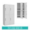 4 Doors Steel Storage School Office Gym Locker Cabinet w/Hanger - Grey White
