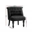 French Provincial Lorraine Accent Chair Linen Fabric - Black