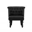 French Provincial Lorraine Accent Chair Linen Fabric - Black