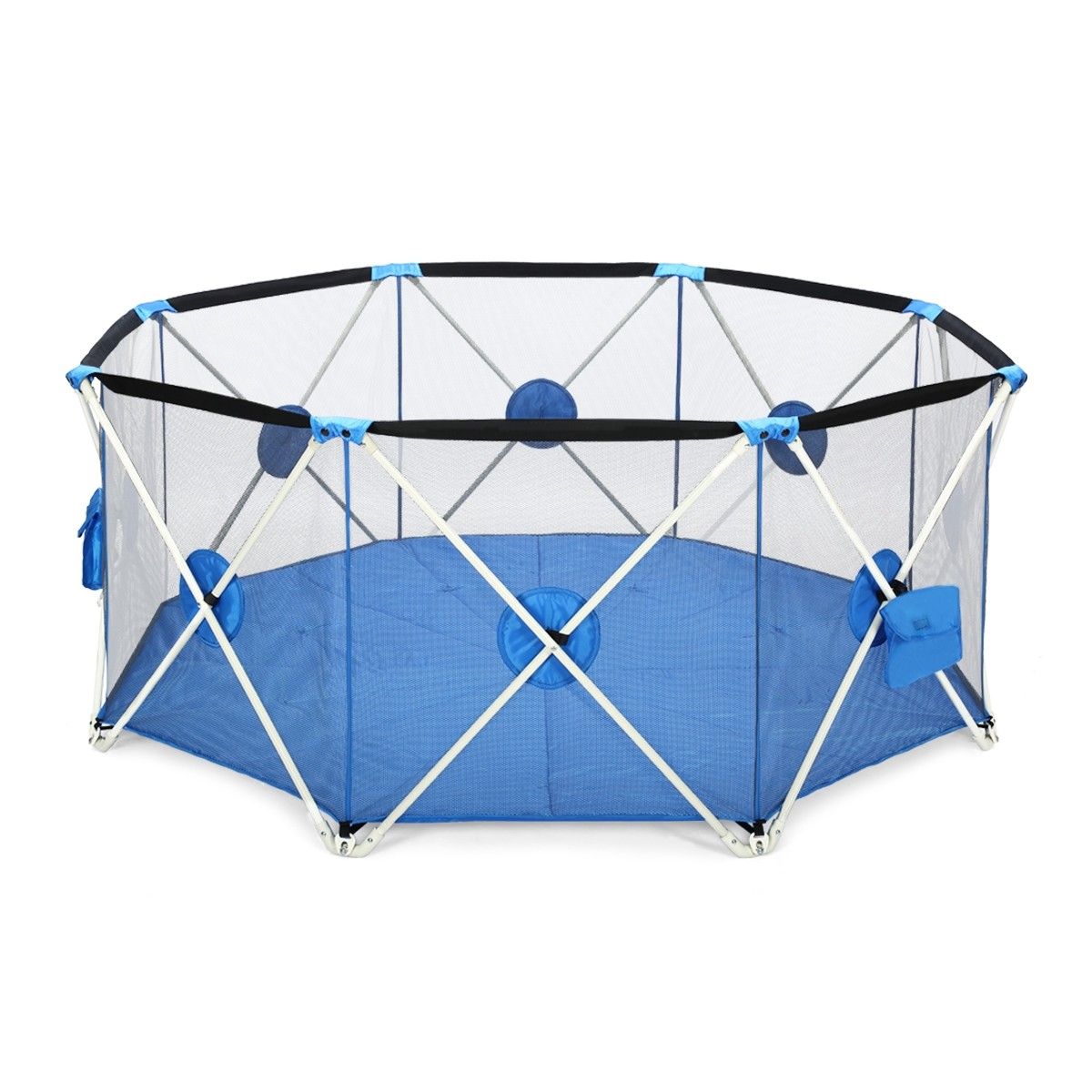 Pop-up Puppy Playpen Foldable 8-Panel Play Pen Metal Frame for Indoor ...
