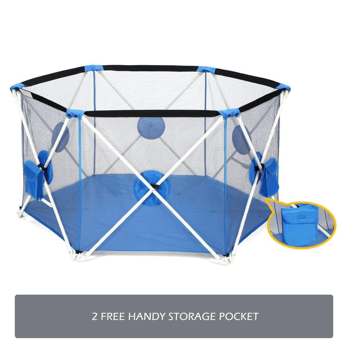 Pop-up Puppy Playpen Foldable 6-Panel Play Pen Metal Frame for Indoor ...