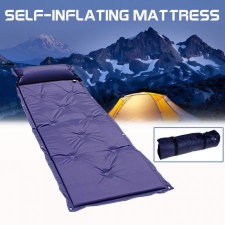 Camping Airbed Self Inflating Mattress Hiking Mat Sleeping with Pillow Bag Camp