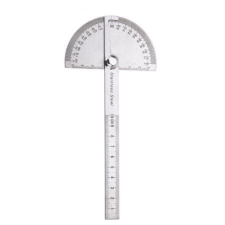 Stainless Steel Protractor 180Degree Arm Measuring Long 10CM Angle Finder
