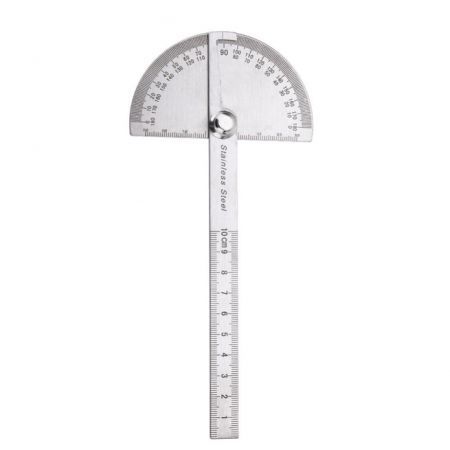 Stainless Steel Protractor 180Degree Arm Measuring Long 10CM Angle Finder