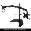 13"-27" Dual Monitor Stand Vesa Bracket 90 Degree Tilting & 180 Degree Swivel Height-Adjustable Desk Mount