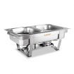  2 Sets Bain Marie Bow Chafing Dishes 4x4.5L S/S Buffet Food Warmer Stackable